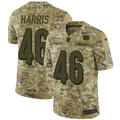 Nike Cincinnati Bengals #46 Clark Harris Camo Men's Stitched NFL Limited 2018 Salute To Service Jersey