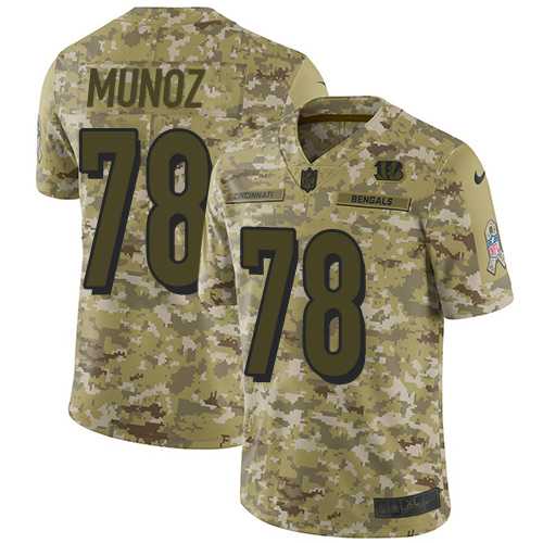 Nike Cincinnati Bengals #78 Anthony Munoz Camo Men's Stitched NFL Limited 2018 Salute To Service Jersey
