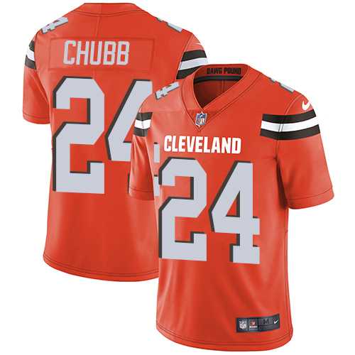 Nike Cleveland Browns #24 Nick Chubb Orange Alternate Men's Stitched NFL Vapor Untouchable Limited Jersey