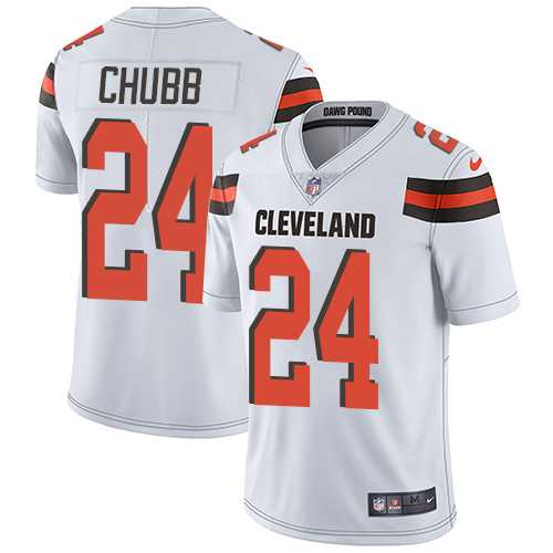 Nike Cleveland Browns #24 Nick Chubb White Men's Stitched NFL Vapor Untouchable Limited Jersey