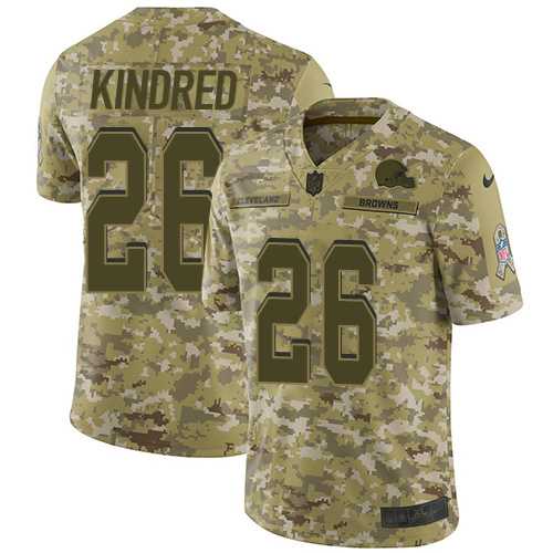 Nike Cleveland Browns #26 Derrick Kindred Camo Men's Stitched NFL Limited 2018 Salute To Service Jersey