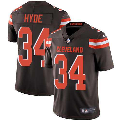 Nike Cleveland Browns #34 Carlos Hyde Brown Team Color Men's Stitched NFL Vapor Untouchable Limited Jersey