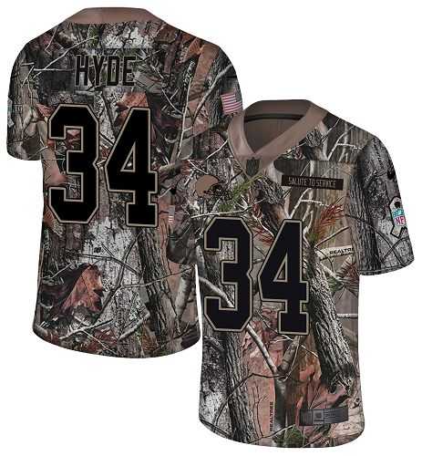 Nike Cleveland Browns #34 Carlos Hyde Camo Men's Stitched NFL Limited Rush Realtree Jersey
