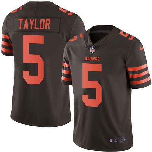 Nike Cleveland Browns #5 Tyrod Taylor Brown Men's Stitched NFL Limited Rush Jersey