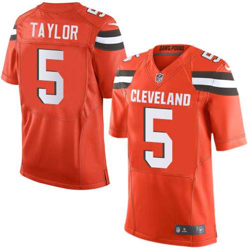 Nike Cleveland Browns #5 Tyrod Taylor Orange Alternate Men's Stitched NFL Elite Jersey