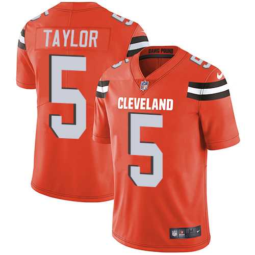 Nike Cleveland Browns #5 Tyrod Taylor Orange Alternate Men's Stitched NFL Vapor Untouchable Limited Jersey