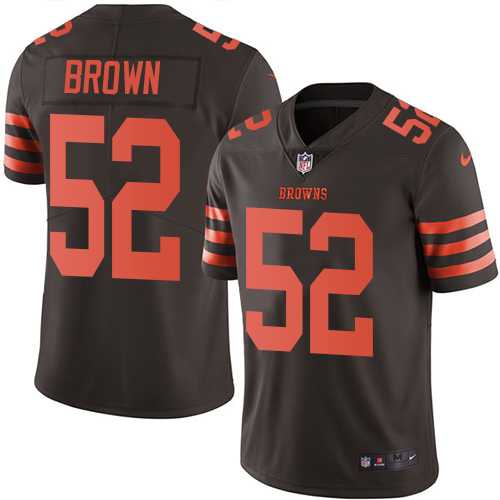 Nike Cleveland Browns #52 Preston Brown Brown Men's Stitched NFL Limited Rush Jersey