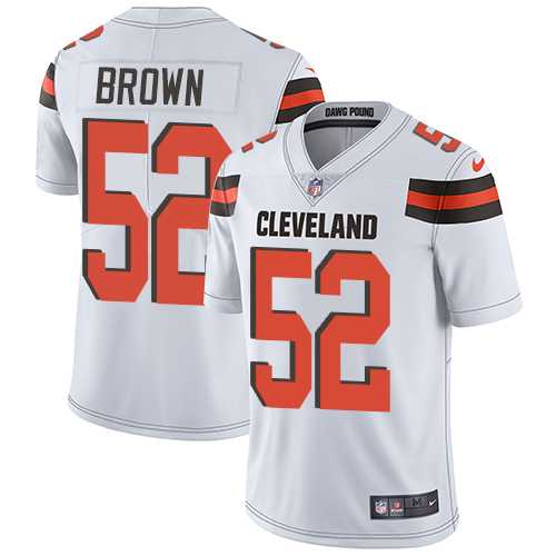 Nike Cleveland Browns #52 Preston Brown White Men's Stitched NFL Vapor Untouchable Limited Jersey