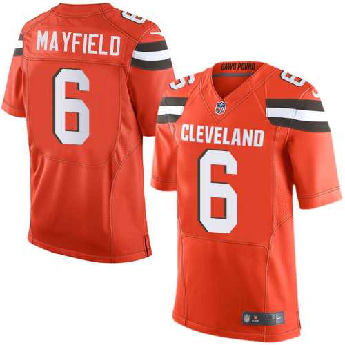 Nike Cleveland Browns #6 Baker Mayfield Orange Alternate Men's Stitched NFL Elite Jersey