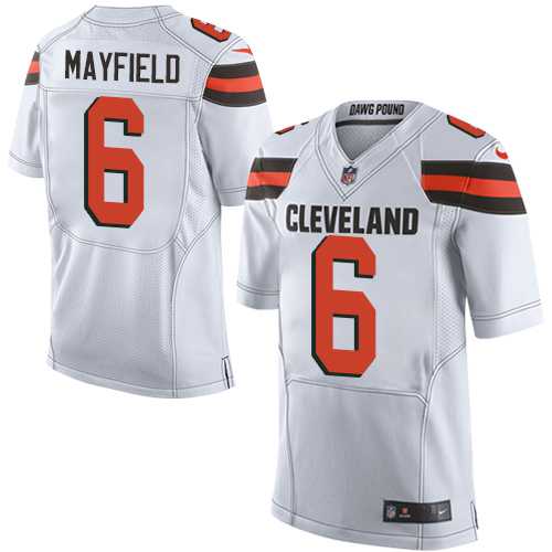 Nike Cleveland Browns #6 Baker Mayfield White Men's Stitched NFL Elite Jersey