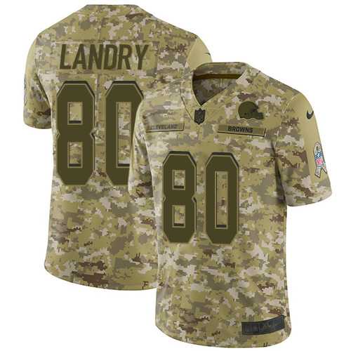 Nike Cleveland Browns #80 Jarvis Landry Camo Men's Stitched NFL Limited 2018 Salute To Service Jersey