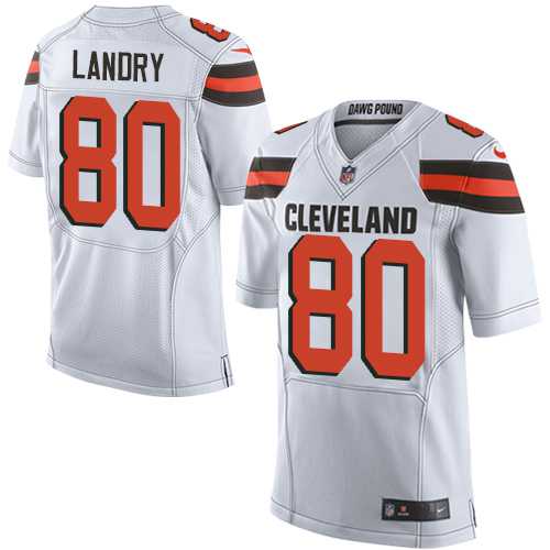 Nike Cleveland Browns #80 Jarvis Landry White Men's Stitched NFL Elite Jersey