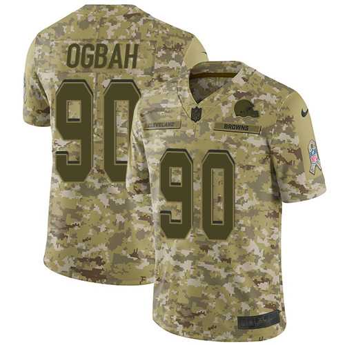 Nike Cleveland Browns #90 Emmanuel Ogbah Camo Men's Stitched NFL Limited 2018 Salute To Service Jersey