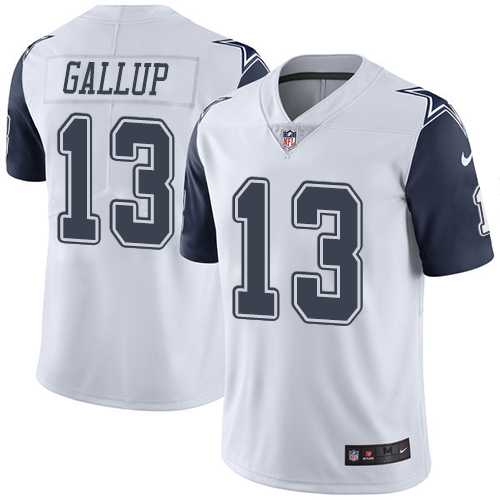 Nike Dallas Cowboys #13 Michael Gallup White Men's Stitched NFL Limited Rush Jersey