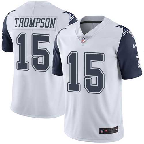 Nike Dallas Cowboys #15 Deonte Thompson White Men's Stitched NFL Limited Rush Jersey