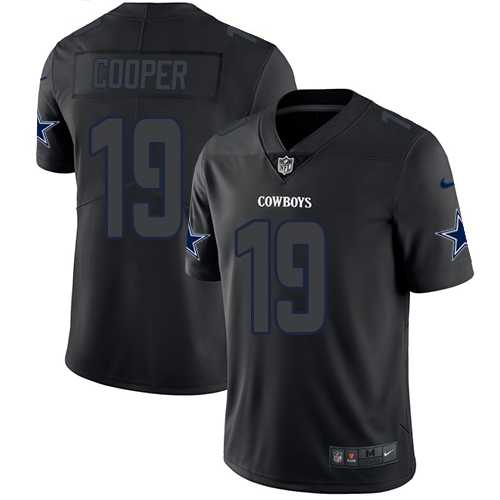 Nike Dallas Cowboys #19 Amari Cooper Black Men's Stitched NFL Limited Rush Impact Jersey
