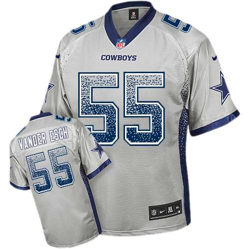 Nike Dallas Cowboys #55 Leighton Vander Esch Grey Men's Stitched NFL Elite Drift Fashion Jersey