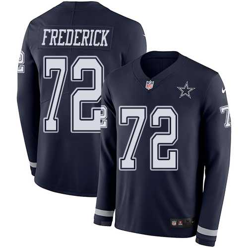 Nike Dallas Cowboys #72 Travis Frederick Navy Blue Team Color Men's Stitched NFL Limited Therma Long Sleeve Jersey