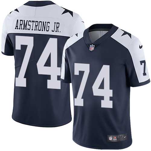 Nike Dallas Cowboys #74 Dorance Armstrong Jr. Navy Blue Thanksgiving Men's Stitched NFL Vapor Untouchable Limited Throwback Jersey