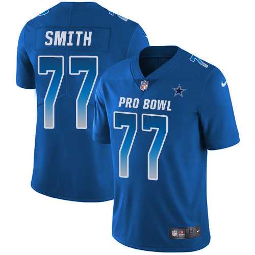 Nike Dallas Cowboys #77 Tyron Smith Royal Men's Stitched NFL Limited NFC 2018 Pro Bowl Jersey