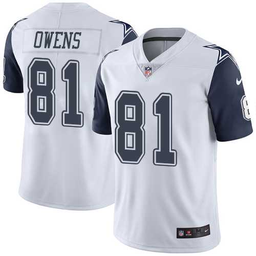 Nike Dallas Cowboys #81 Terrell Owens White Men's Stitched NFL Limited Rush Jersey