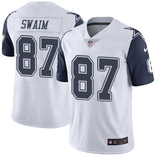 Nike Dallas Cowboys #87 Geoff Swaim White Men's Stitched NFL Limited Rush Jersey