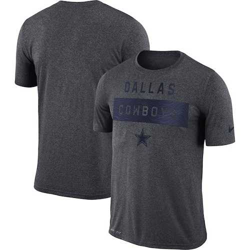 Nike Dallas Cowboys Heathered Charcoal Sideline Legend Lift Performance T-Shirt