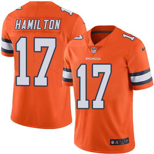 Nike Denver Broncos #17 DaeSean Hamilton Orange Men's Stitched NFL Limited Rush Jersey