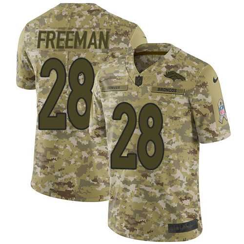Nike Denver Broncos #28 Royce Freeman Camo Men's Stitched NFL Limited 2018 Salute To Service Jersey