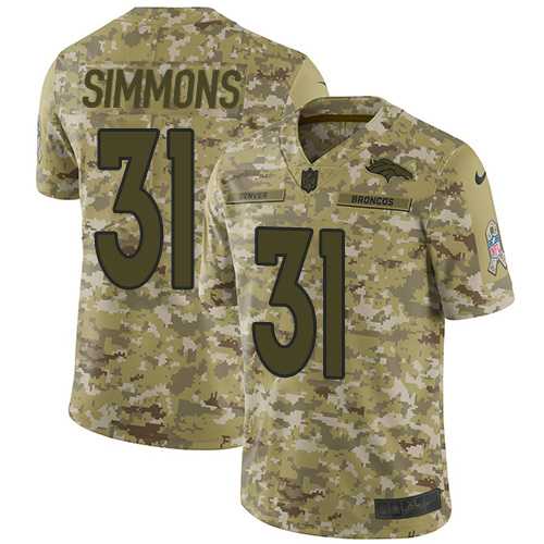 Nike Denver Broncos #31 Justin Simmons Camo Men's Stitched NFL Limited 2018 Salute To Service Jersey