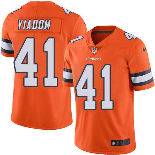 Nike Denver Broncos #41 Isaac Yiadom Orange Men's Stitched NFL Limited Rush Jersey