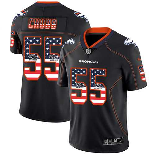 Nike Denver Broncos #55 Bradley Chubb Black Men's Stitched NFL Limited Rush USA Flag Jersey