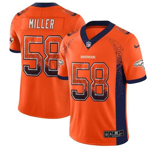 Nike Denver Broncos #58 Von Miller Orange Team Color Men's Stitched NFL Limited Rush Drift Fashion Jersey