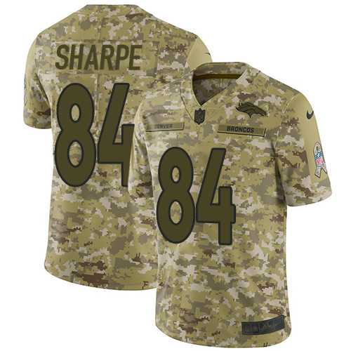 Nike Denver Broncos #84 Shannon Sharpe Camo Men's Stitched NFL Limited 2018 Salute To Service Jersey
