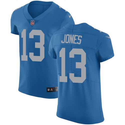 Nike Detroit Lions #13 T.J. Jones Blue Throwback Men's Stitched NFL Vapor Untouchable Elite Jersey