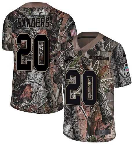 Nike Detroit Lions #20 Barry Sanders Camo Men's Stitched NFL Limited Rush Realtree Jersey