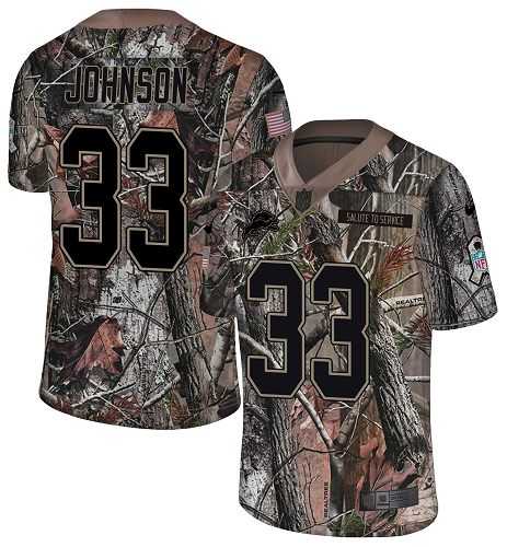 Nike Detroit Lions #33 Kerryon Johnson Camo Men's Stitched NFL Limited Rush Realtree Jersey