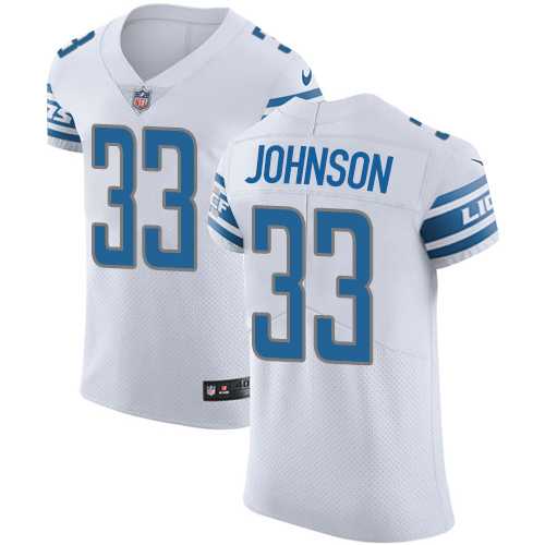 Nike Detroit Lions #33 Kerryon Johnson White Men's Stitched NFL Vapor Untouchable Elite Jersey