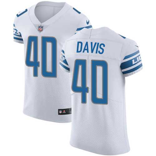 Nike Detroit Lions #40 Jarrad Davis White Men's Stitched NFL Vapor Untouchable Elite Jersey