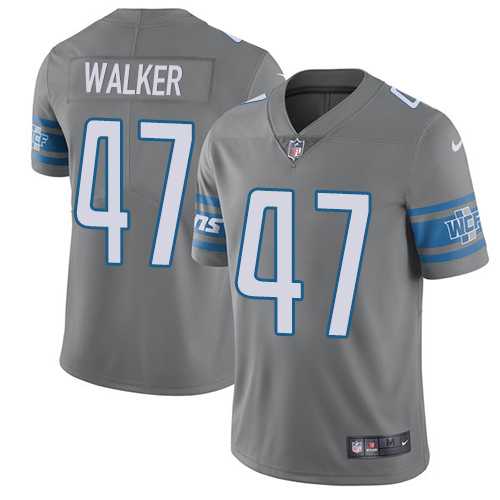 Nike Detroit Lions #47 Tracy Walker Gray Men's Stitched NFL Limited Rush Jersey Nike Detroit Lions #47 Tracy Walker Gray Men's Stitched NFL Limited Rush Jersey