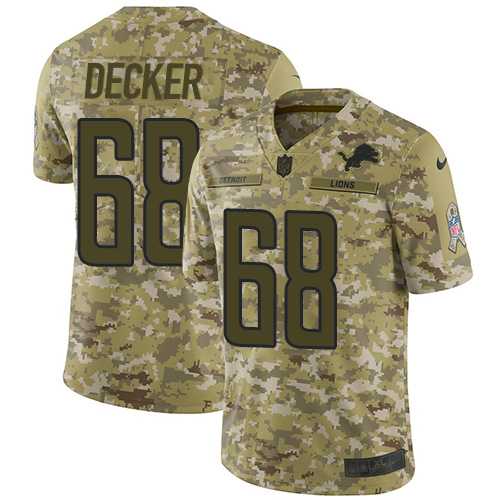 Nike Detroit Lions #68 Taylor Decker Camo Men's Stitched NFL Limited 2018 Salute To Service Jersey