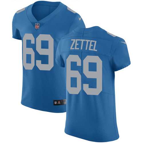Nike Detroit Lions #69 Anthony Zettel Blue Throwback Men's Stitched NFL Vapor Untouchable Elite Jersey