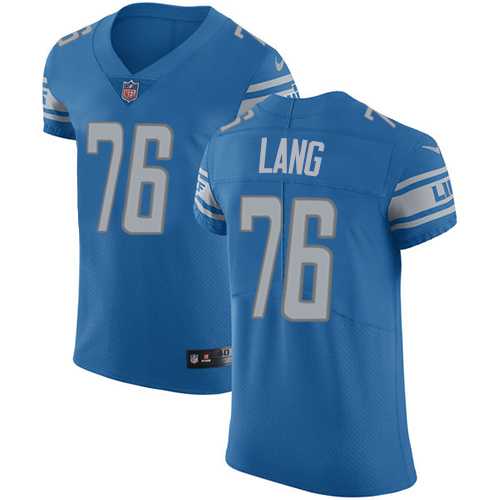 Nike Detroit Lions #76 T.J. Lang Blue Team Color Men's Stitched NFL Vapor Untouchable Elite Jersey