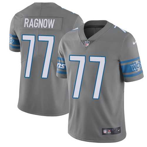 Nike Detroit Lions #77 Frank Ragnow Gray Men's Stitched NFL Limited Rush Jersey