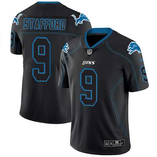 Nike Detroit Lions #9 Matthew Stafford Lights Out Black Men's Stitched NFL Limited Rush Jersey