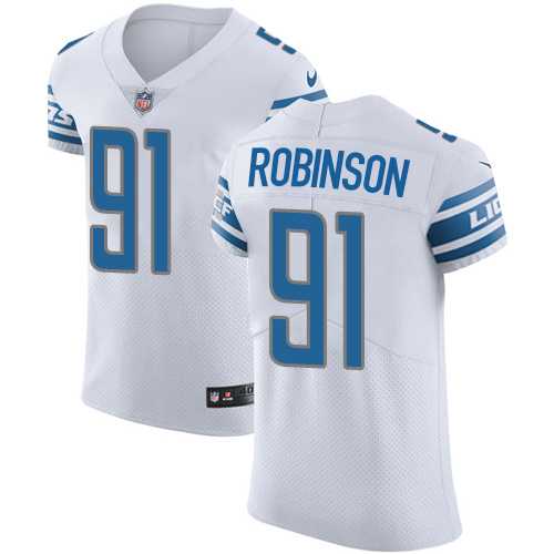 Nike Detroit Lions #91 A'Shawn Robinson White Men's Stitched NFL Vapor Untouchable Elite Jersey