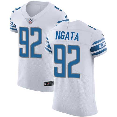 Nike Detroit Lions #92 Haloti Ngata White Men's Stitched NFL Vapor Untouchable Elite Jersey