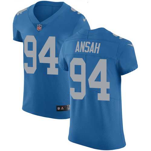 Nike Detroit Lions #94 Ziggy Ansah Blue Throwback Men's Stitched NFL Vapor Untouchable Elite Jersey