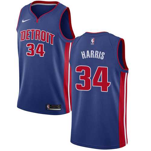 Nike Detroit Pistons #34 Tobias Harris Blue NBA Swingman Icon Edition Jersey