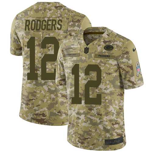 Nike Green Bay Packers #12 Aaron Rodgers Camo Men's Stitched NFL Limited 2018 Salute To Service Jersey